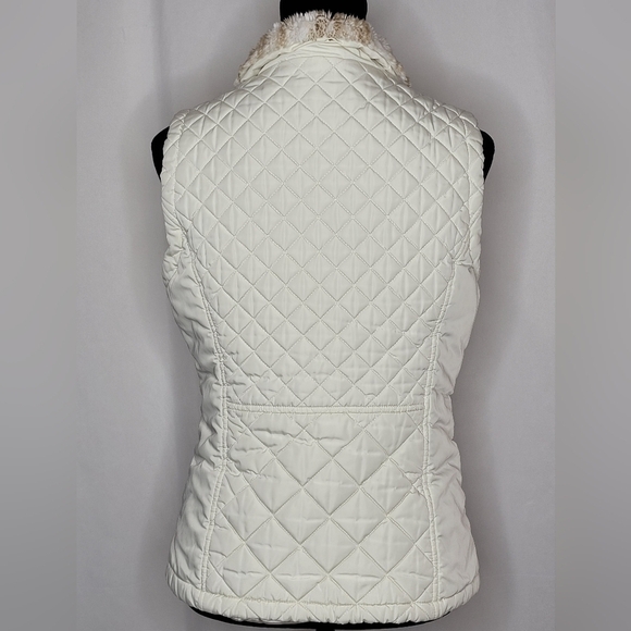 Calvin Klein Diamond Quilted Faux Fur Collar Vest - Size S - Picture 4 of 14
